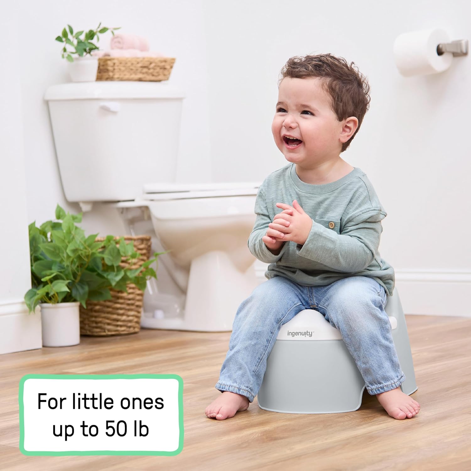 Ingenuity Ready Set Go Potty Training Toilet (White/Grey) — photo 2