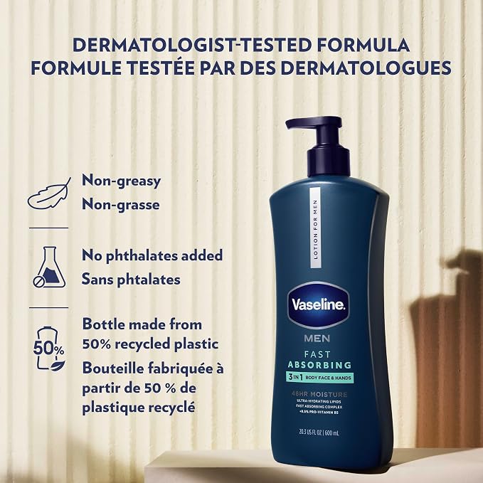 Vaseline Men Fast Absorbing Lotion (600ml) — photo 6