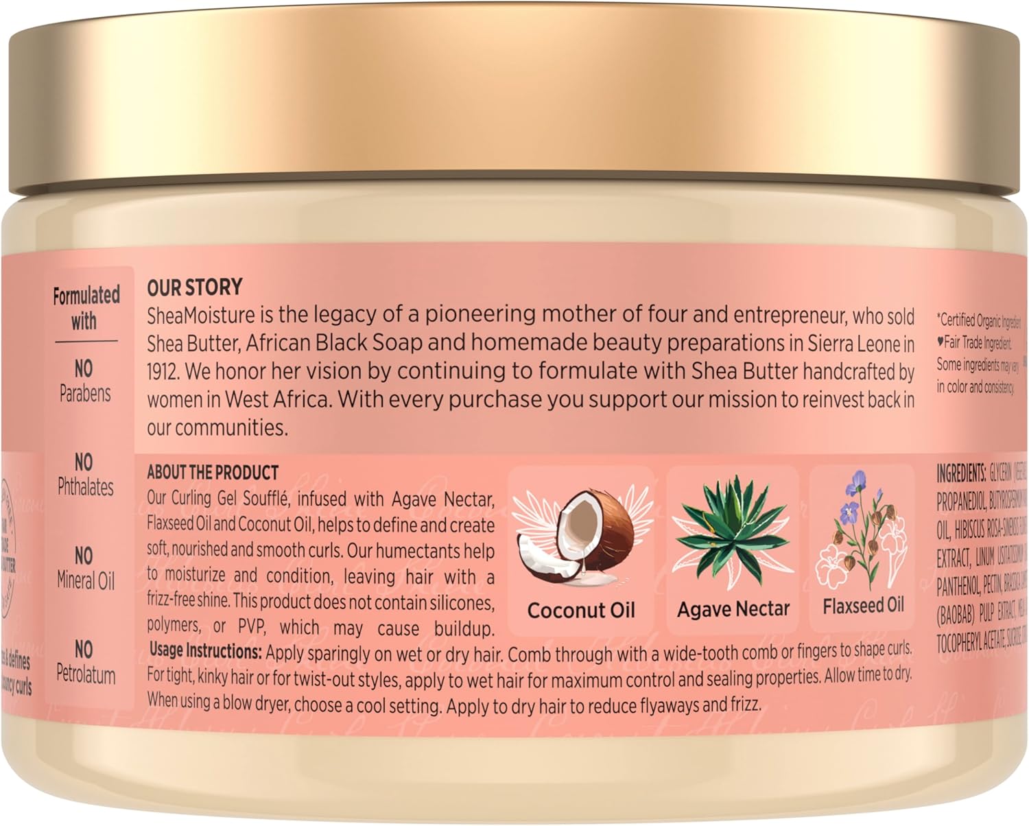 SheaMoisture Coconut & Hibiscus Curling Gel Soufflé (12 oz / 340g). — photo 2