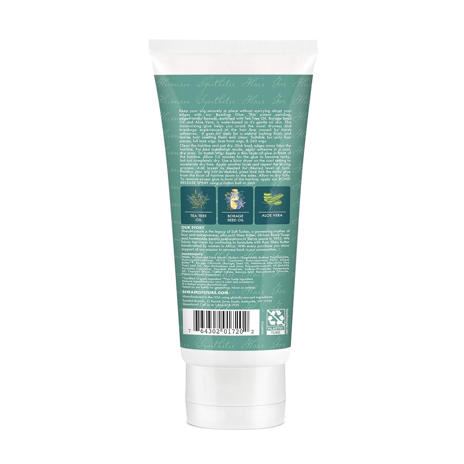 SheaMoisture Wig & Weave Tea Tree & Borage Seed Oil Bonding Glue Hair Cream (6.3 oz / 186ml). — photo 2