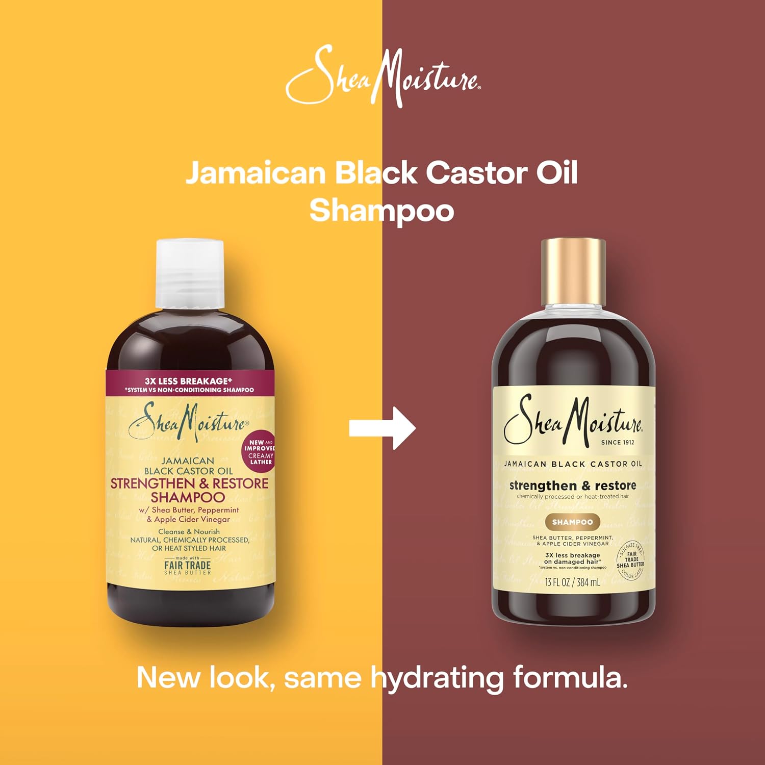 SheaMoisture Jamaican Black Castor Oil Strengthen & Restore Shampoo 13 oz (384 ml) bottle — photo 3