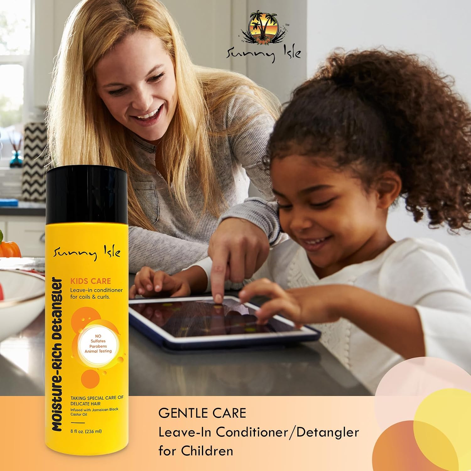 Sunny Isle Kids Care Moisture-Rich Leave-In Detangler 8oz | Gentle Care Non-Greasy Conditioner for Children's Coils, Waves, Curls | Jamaican Black Castor Oil Infused — photo 3
