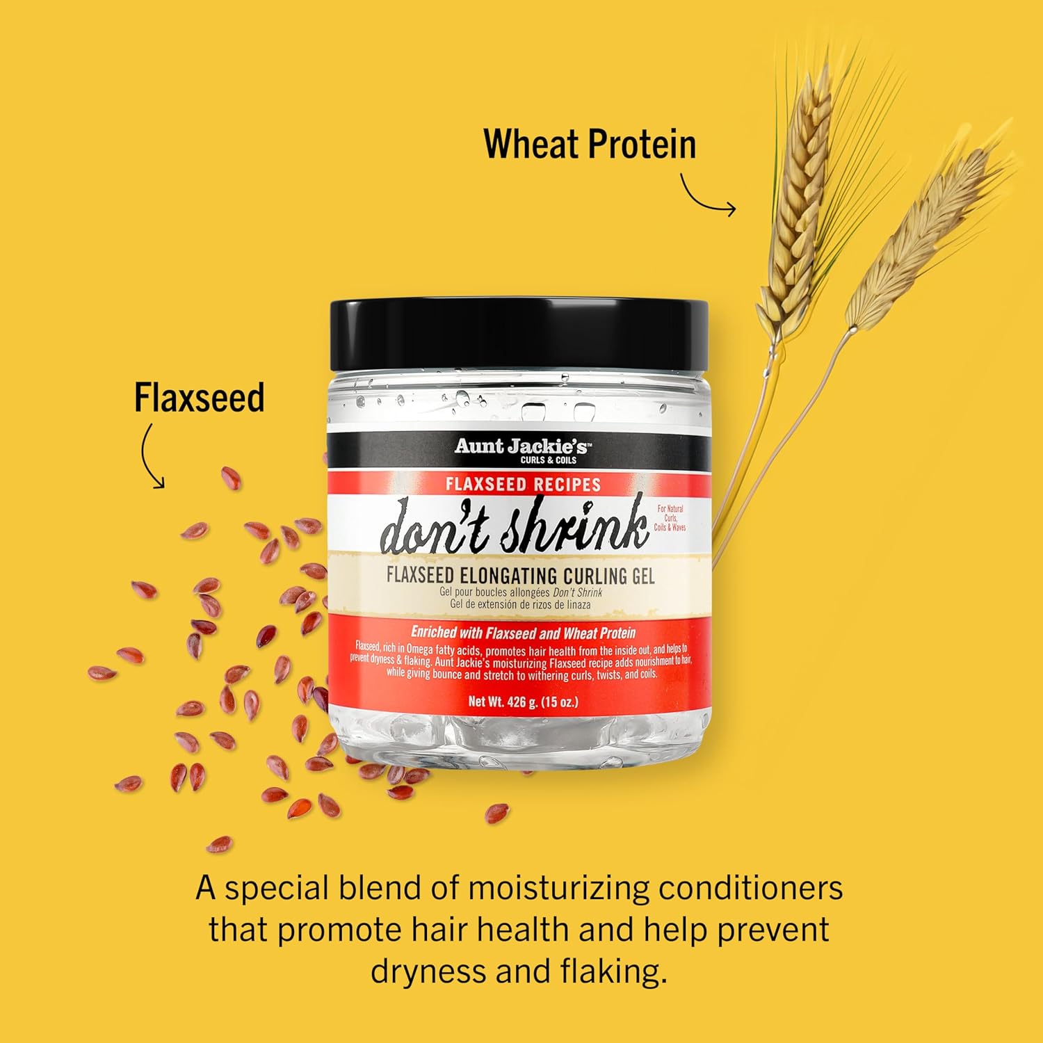 Aunt Jackie's Don't Shrink Flaxseed Elongating Curling Gel (15 oz / 426ml). — photo 5