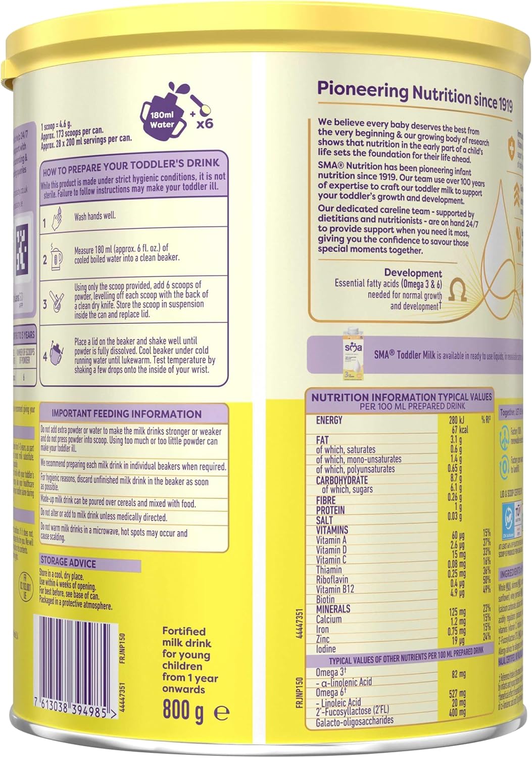 SMA Pro Stage 3 Growing Up Toddler Milk Powder (800g) 1-3 Years — photo 2