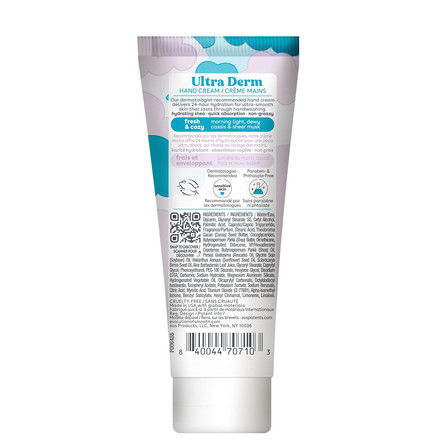 Ultra Derm Fresh and Cozy hand cream 2.5oz tube with turquoise and pink packaging