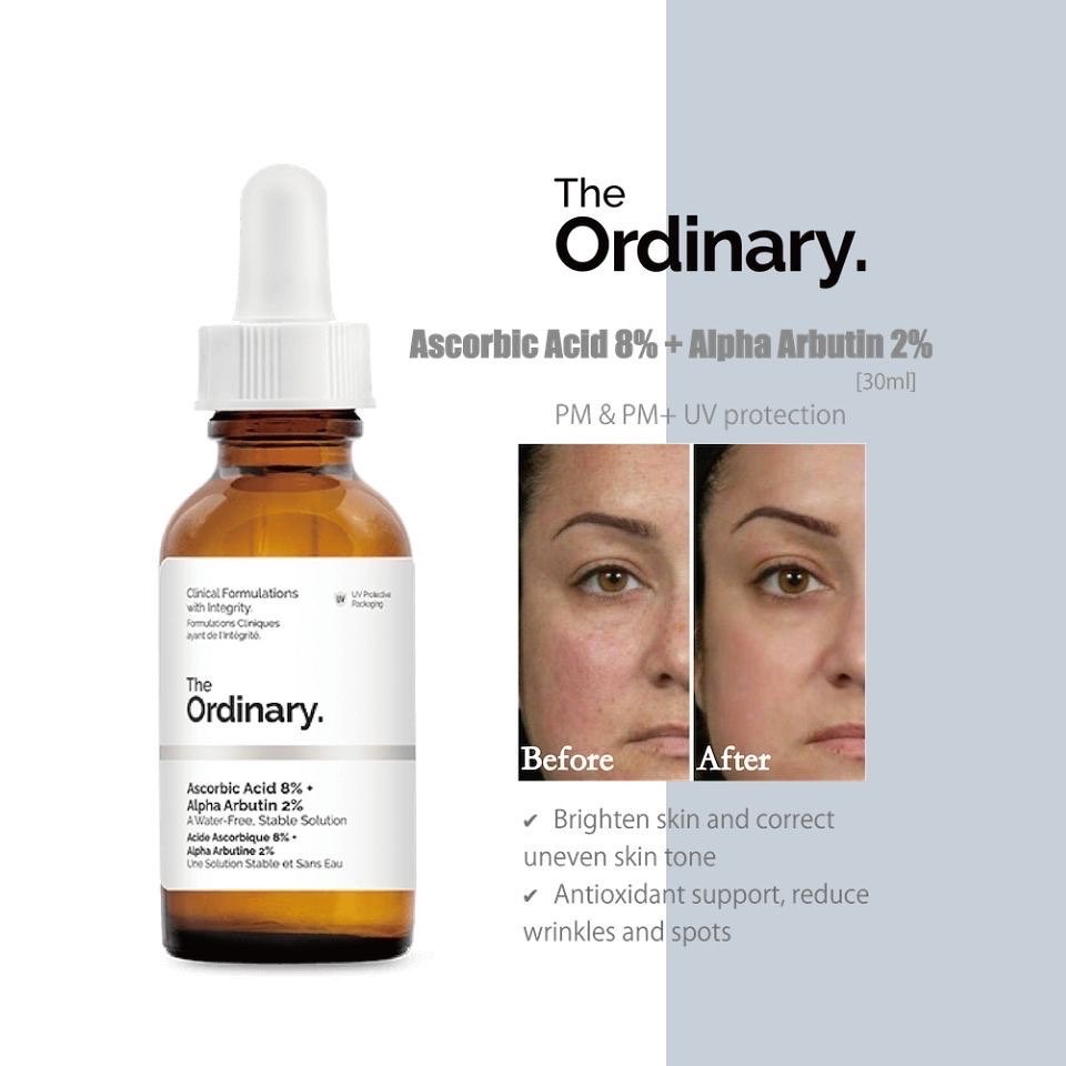 The Ordinary Ascorbic Acid 8% + Alpha Arbutin 2% serum 30ml bottle