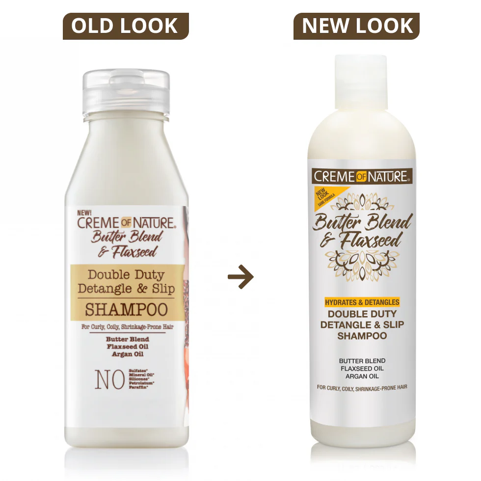 Creme of Nature Butter Blend and Flaxseed Double Duty Detangle Slip Shampoo 12 oz