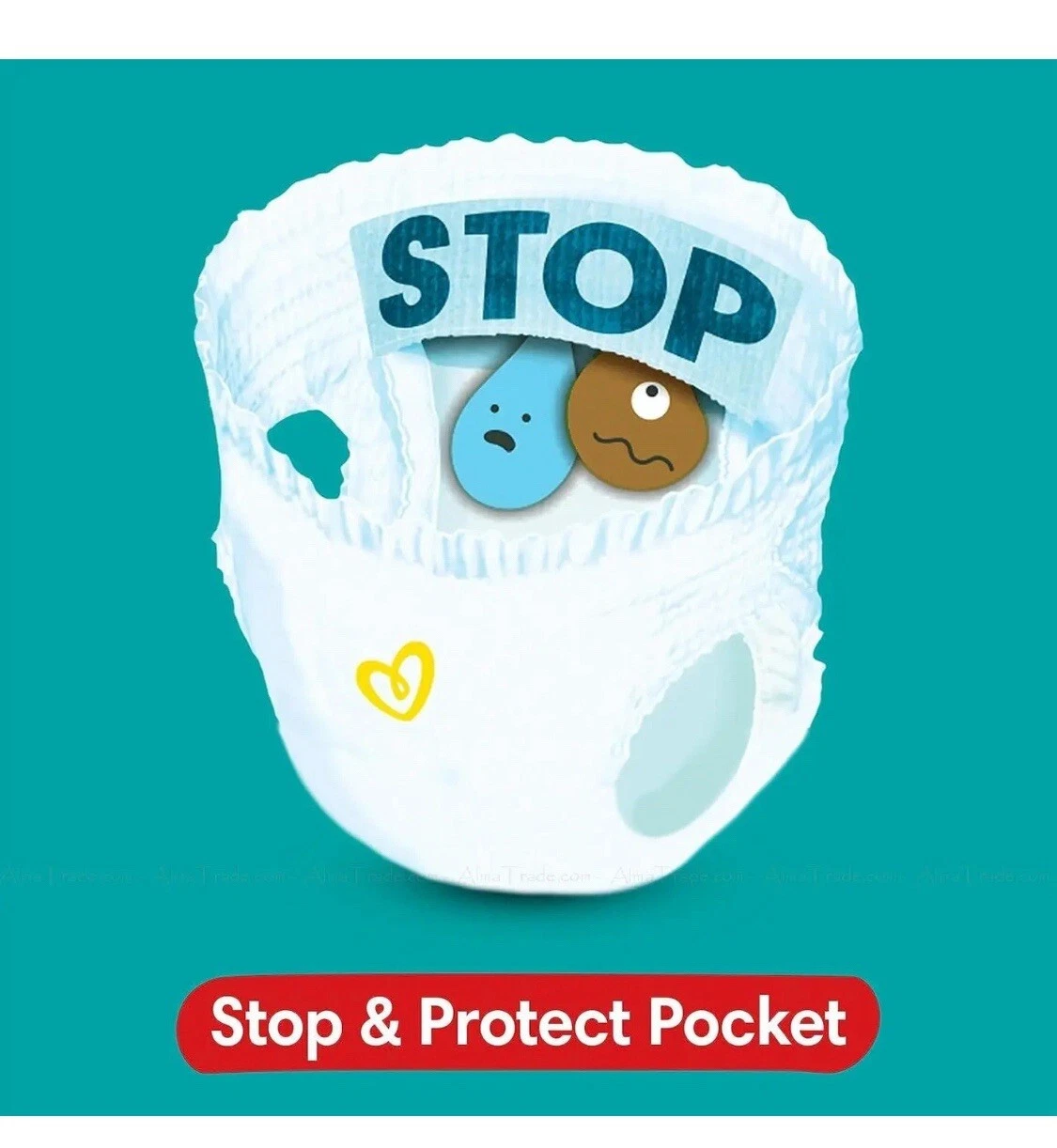Pampers Baby-Dry nappy pants Size 8, white, 117 count, 19kg plus