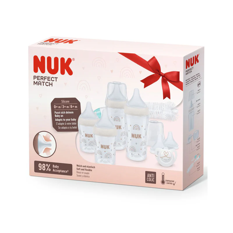 NUK Perfect Match Perfect Starter Set Rainbow with bottles and accessories