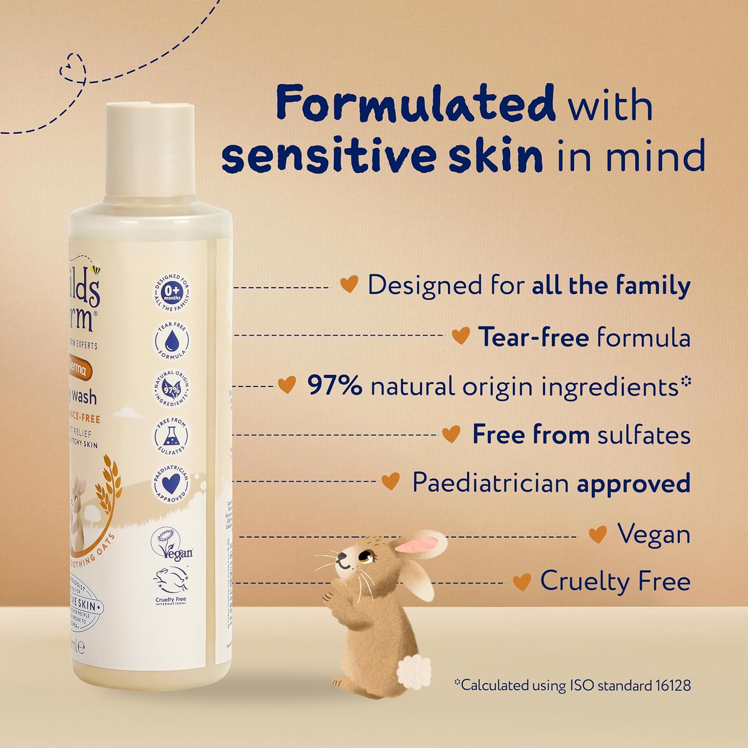 Child's Farm OatDerma body wash 250ml bottle for sensitive skin