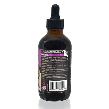 Jamaican Mango & Lime Black Castor Oil Lavender 4oz dropper bottle