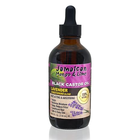 Jamaican Mango & Lime Black Castor Oil Lavender 4oz dropper bottle