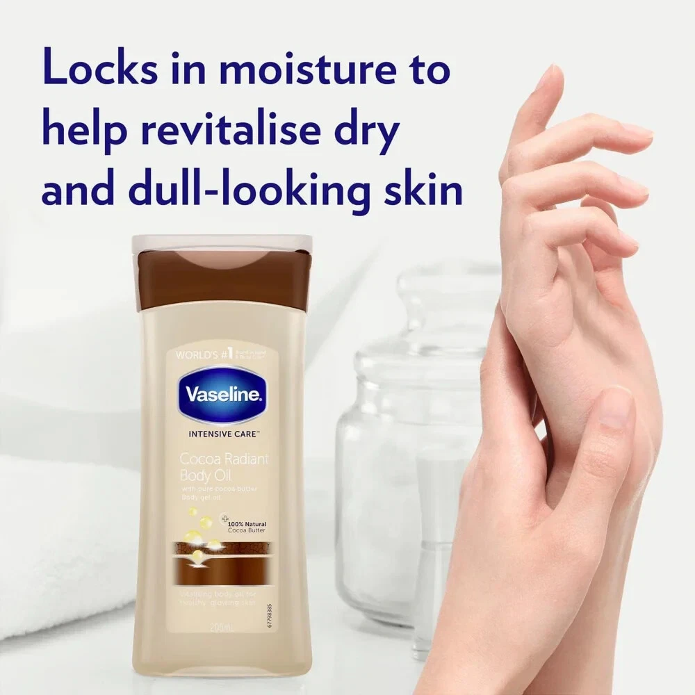 Vaseline Intensive Care Cocoa Radiant Body Oil 200ml bottle