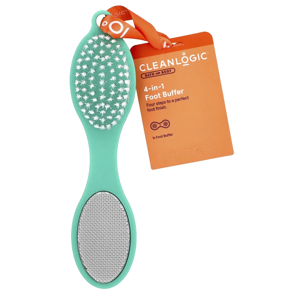 Clean Logic 4-in-1 Foot Buffer, turquoise with multiple texture surfaces