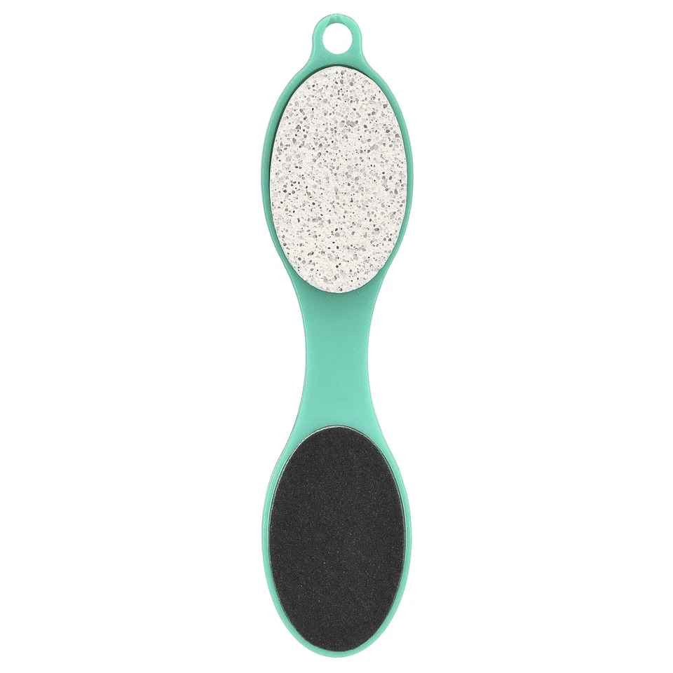 Clean Logic 4-in-1 foot buffer with dual textured surfaces, mint green handle