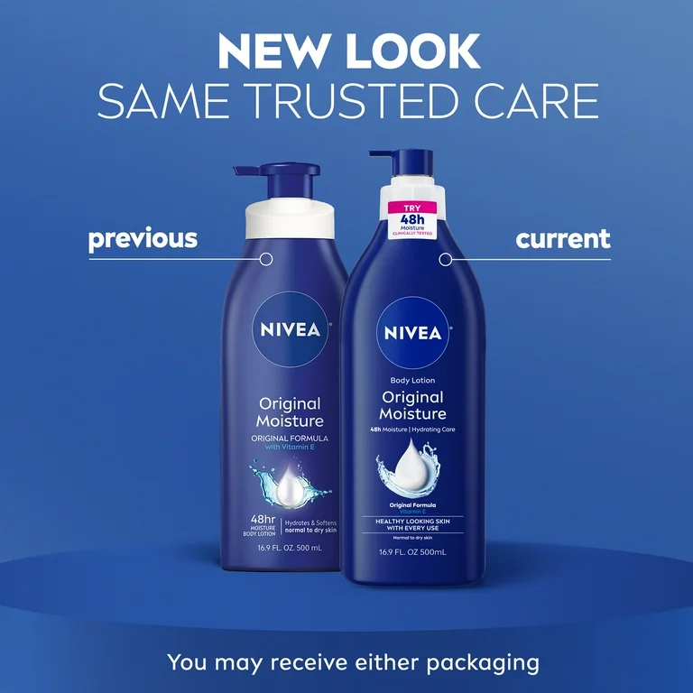 Nivea Original Moisture body lotion 16.9 fl oz pump bottle for normal to dry skin