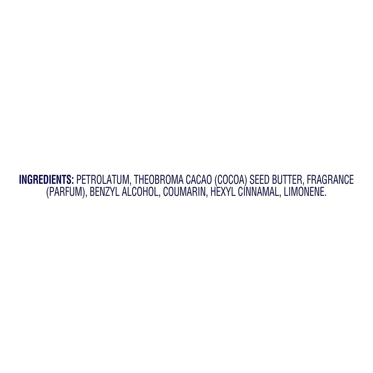 Vaseline Petroleum Jelly Cocoa Butter 7.5oz jar with ingredients list