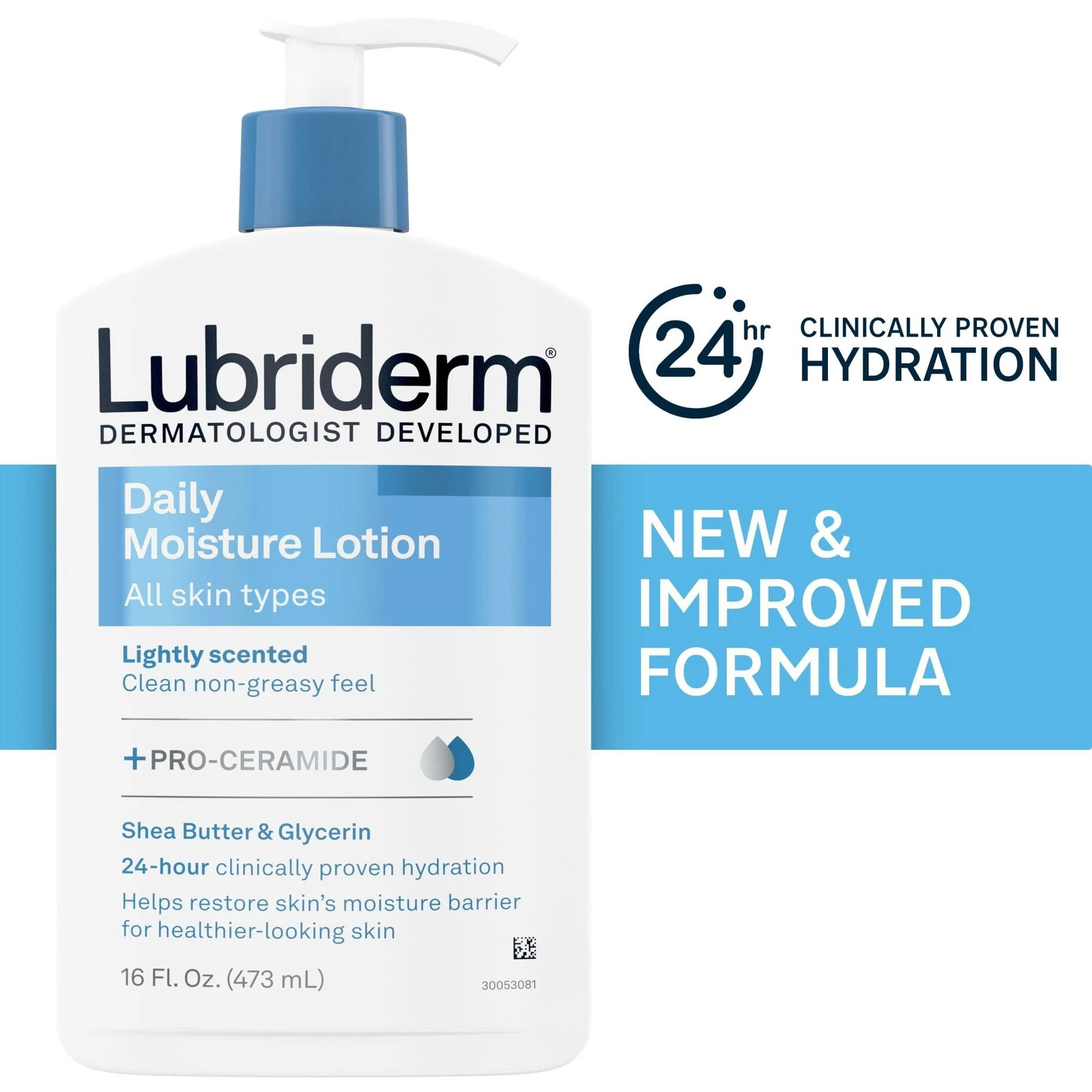 Lubriderm Daily Moisture Lotion lightly scented 16 fluid ounce pump bottle