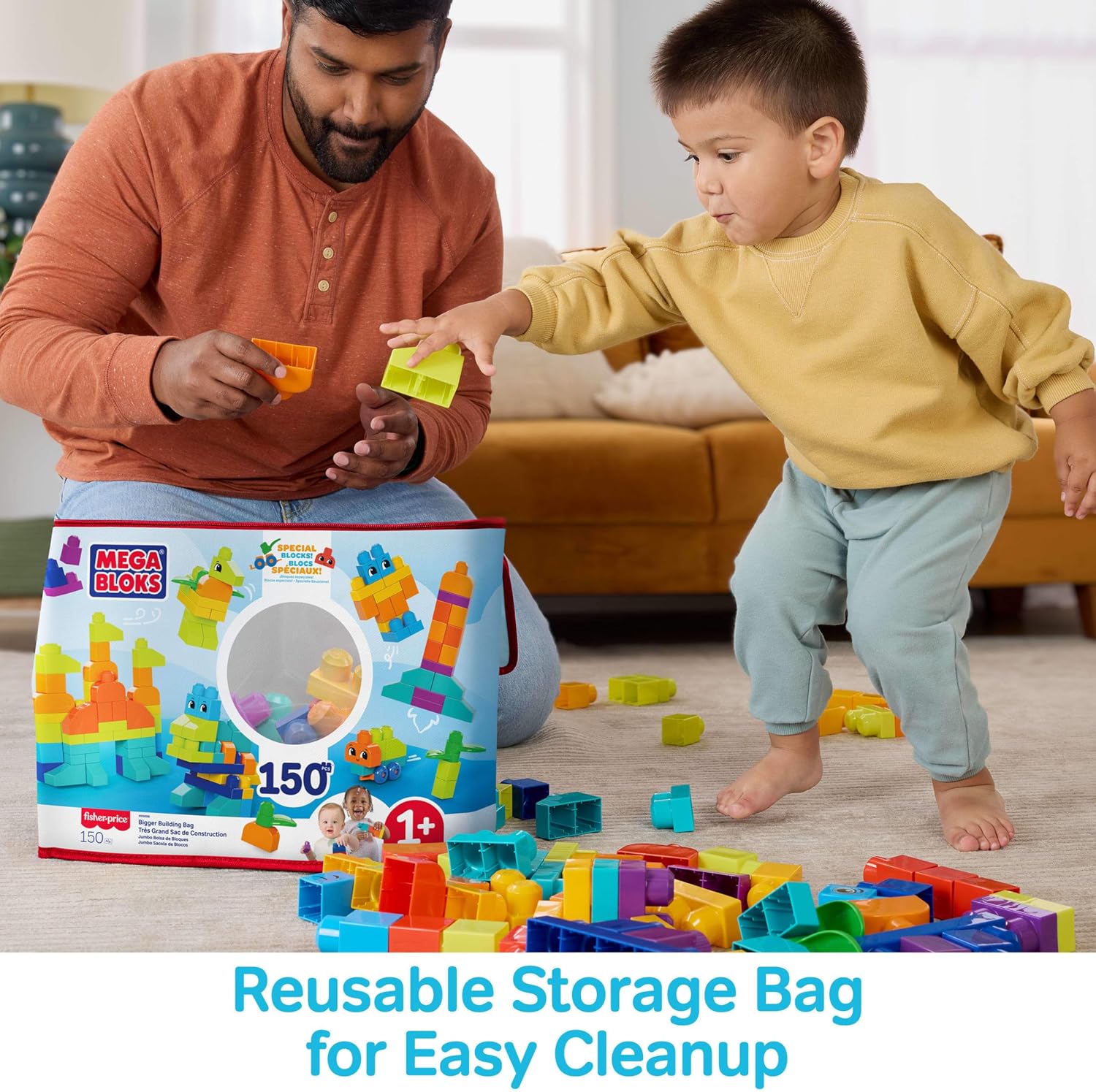 MEGA BLOKS First Builders Deluxe Building Bag Toy Blocks(150 Pieces) For Toddler — photo 5