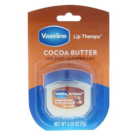 Vaseline Lip Therapy Cocoa Butter 0.25oz jar with blue cap