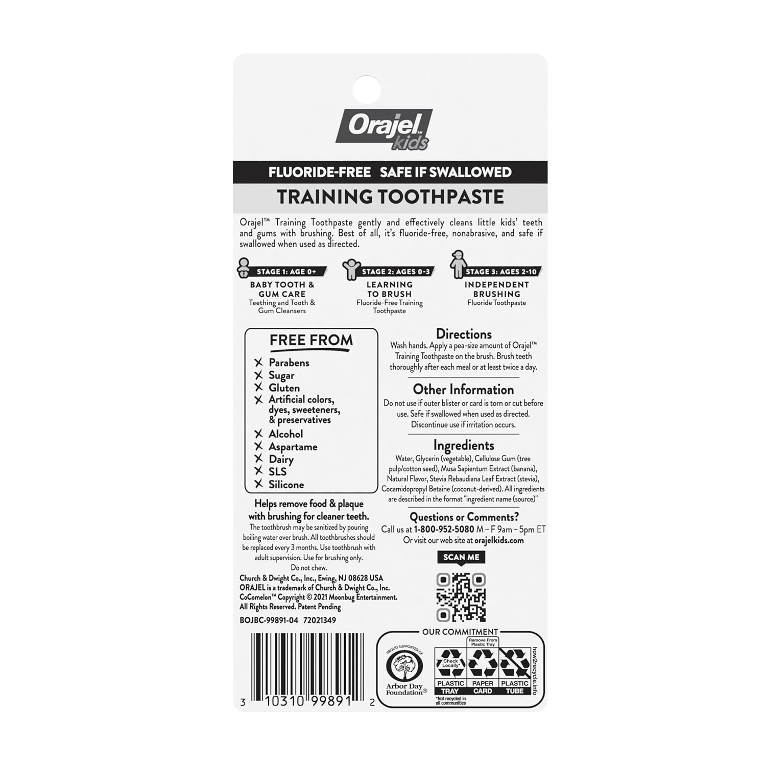 Orajel kids Training Toothpaste and Toothbrush Cocomelon 1oz fluoride-free pack