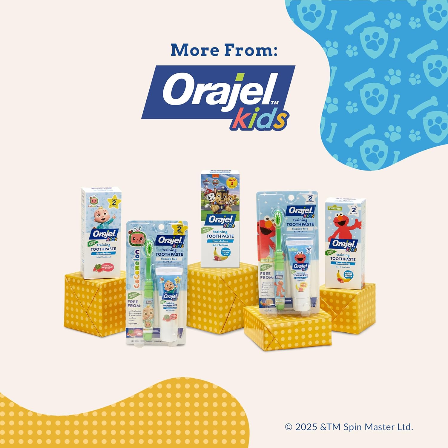 Orajel Kids training toothpaste and toothbrush set Cocomelon 1oz fluoride-free