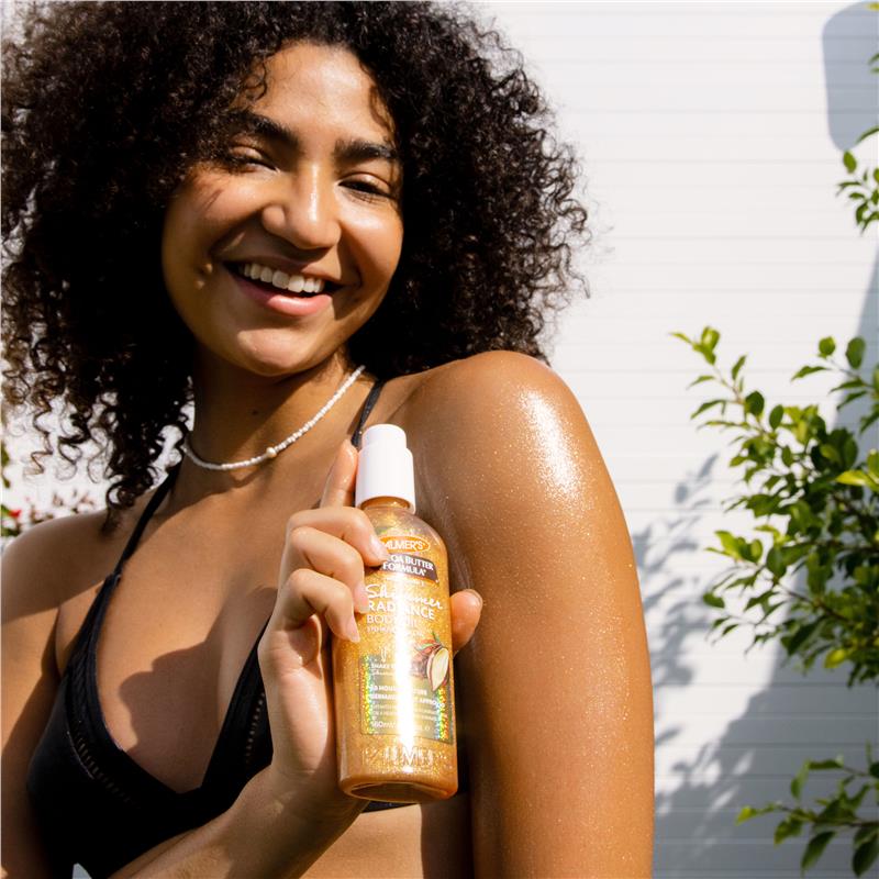 Palmers Cocoa Butter Shimmer Radiance Body Oil 150ml spray bottle
