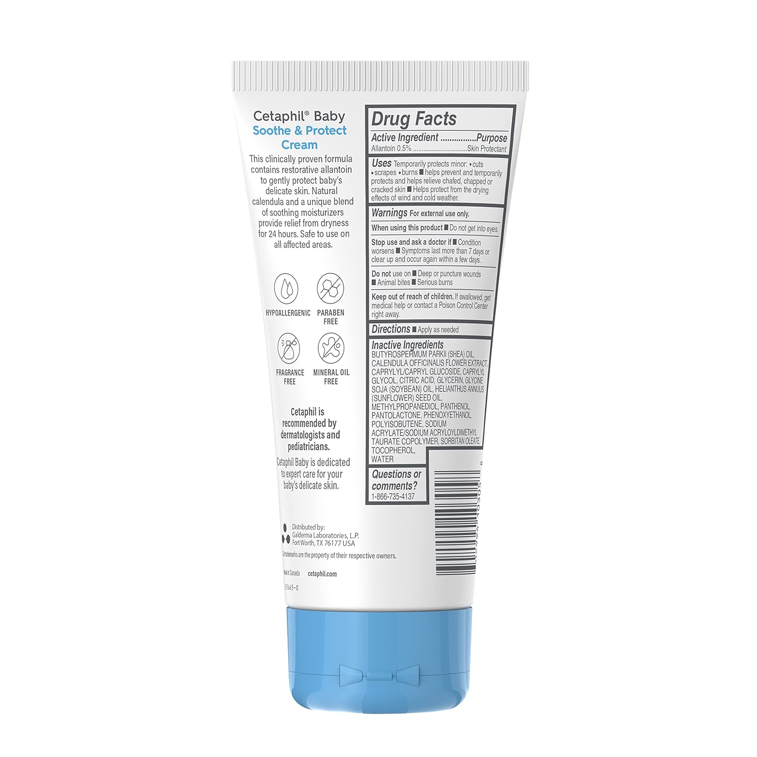 Cetaphil Baby Soothe & Protect Cream with Allantoin, 6 oz tube