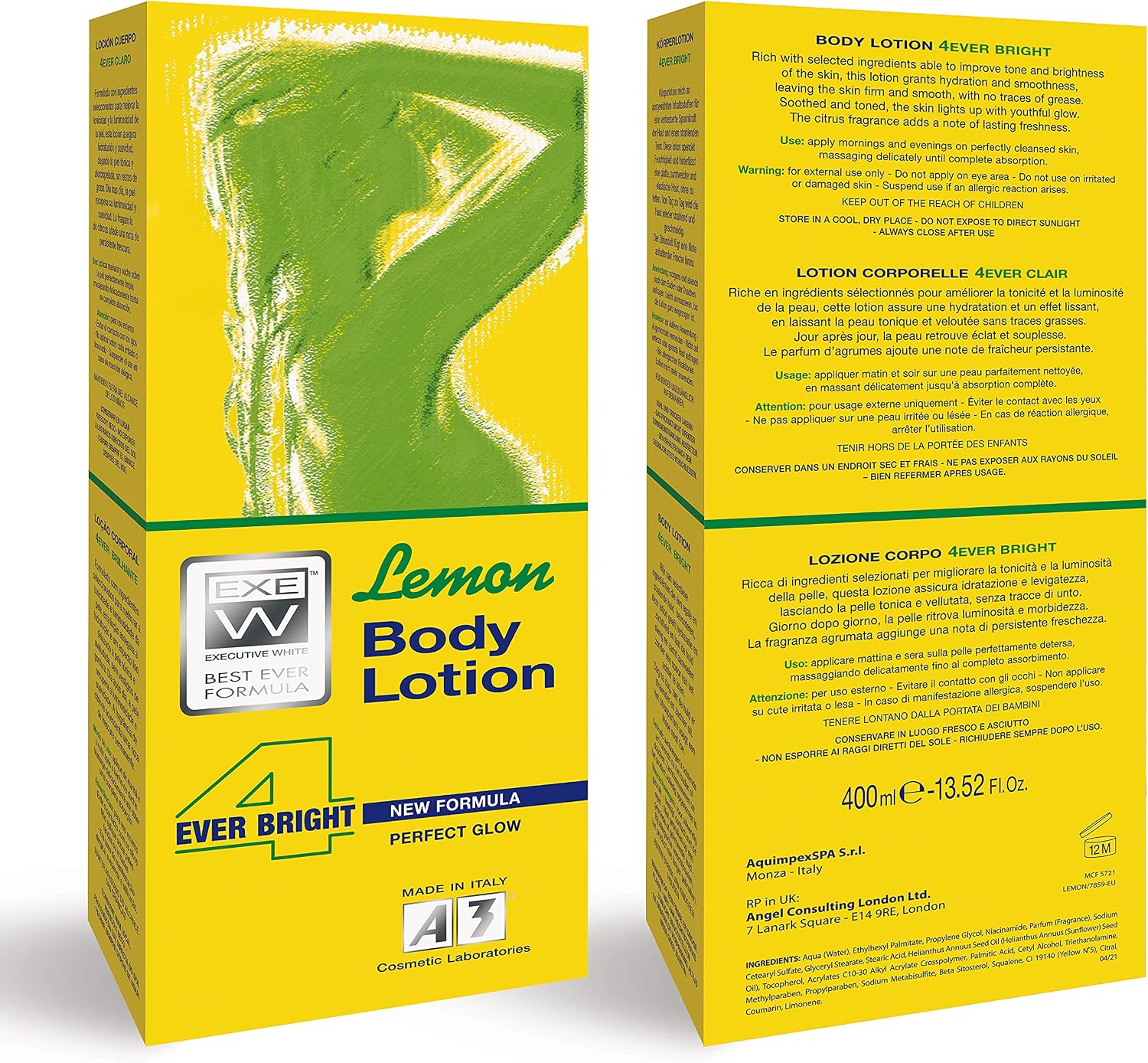 A3 Lemon Body Lotion 400ml Ever Bright