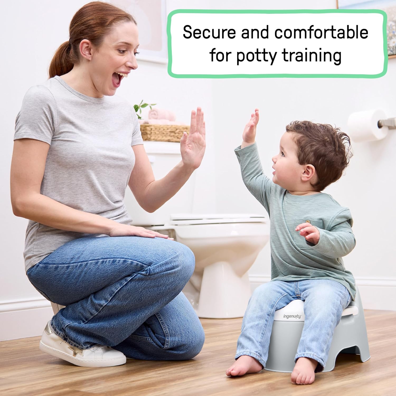 Ingenuity Ready Set Go Potty Training Toilet (White/Grey) — photo 5