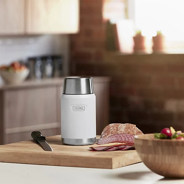 Thermos Icon white food thermal flask 710ml with steel lid
