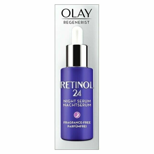 Olay Regenerist Retinol 24 purple night serum dropper bottle anti-ageing