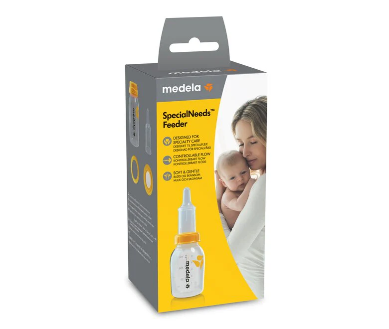 Medela SpecialNeeds Feeder 150ml white bottle with orange collar