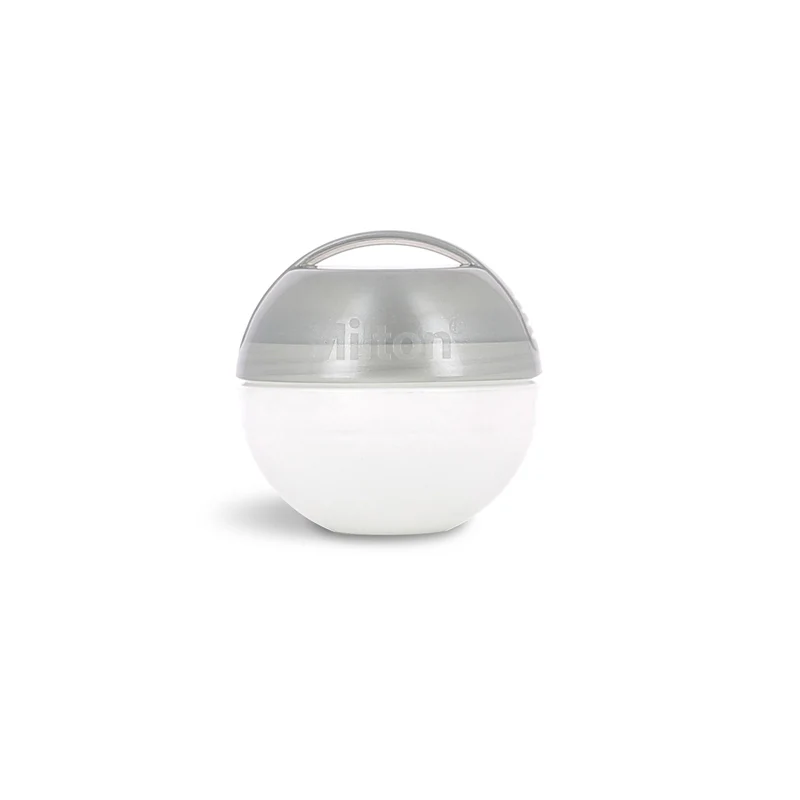 Milton Mini Soother Steriliser silver and white compact baby bottle steriliser