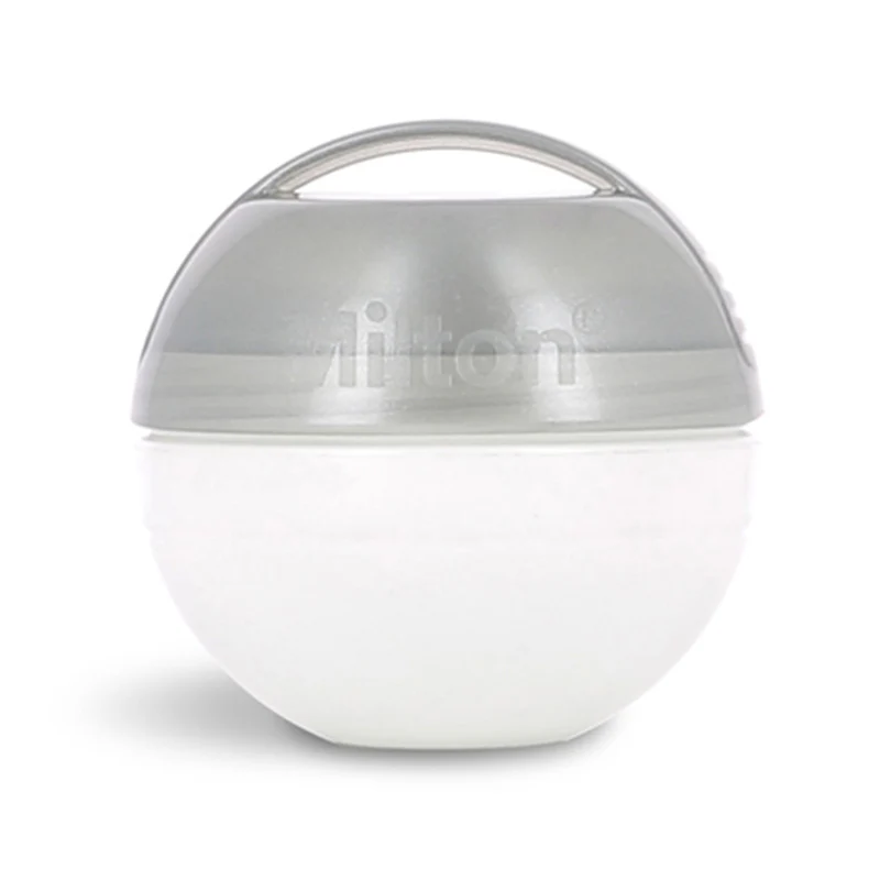 Milton Mini Soother Steriliser silver and white compact baby bottle steriliser