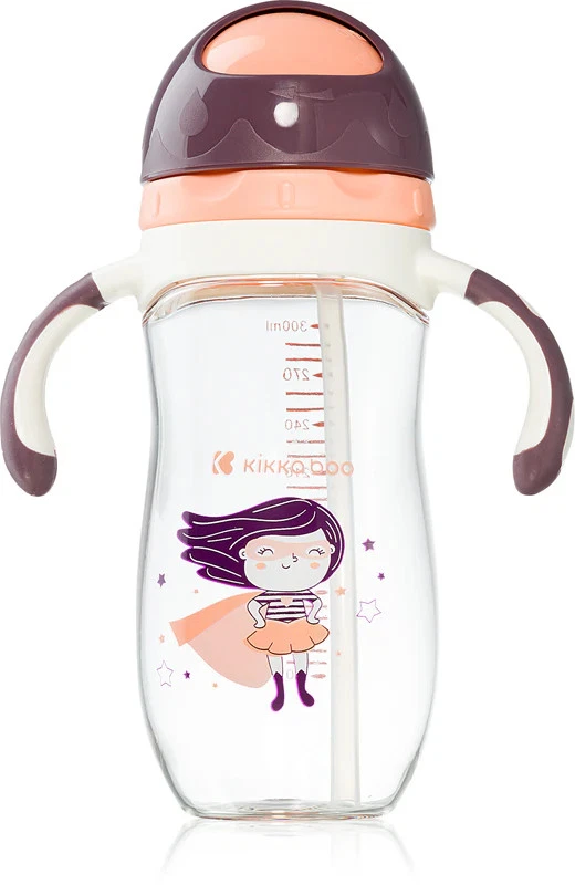 Kikka Boo Tritan sippy cup with straw Supergirl design 300ml white and purple