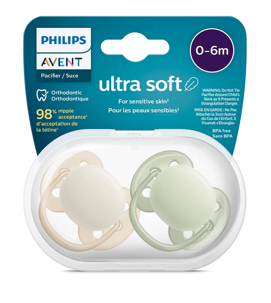 Philips Avent Ultra Soft Soother 0-6 months Boy 2 pack