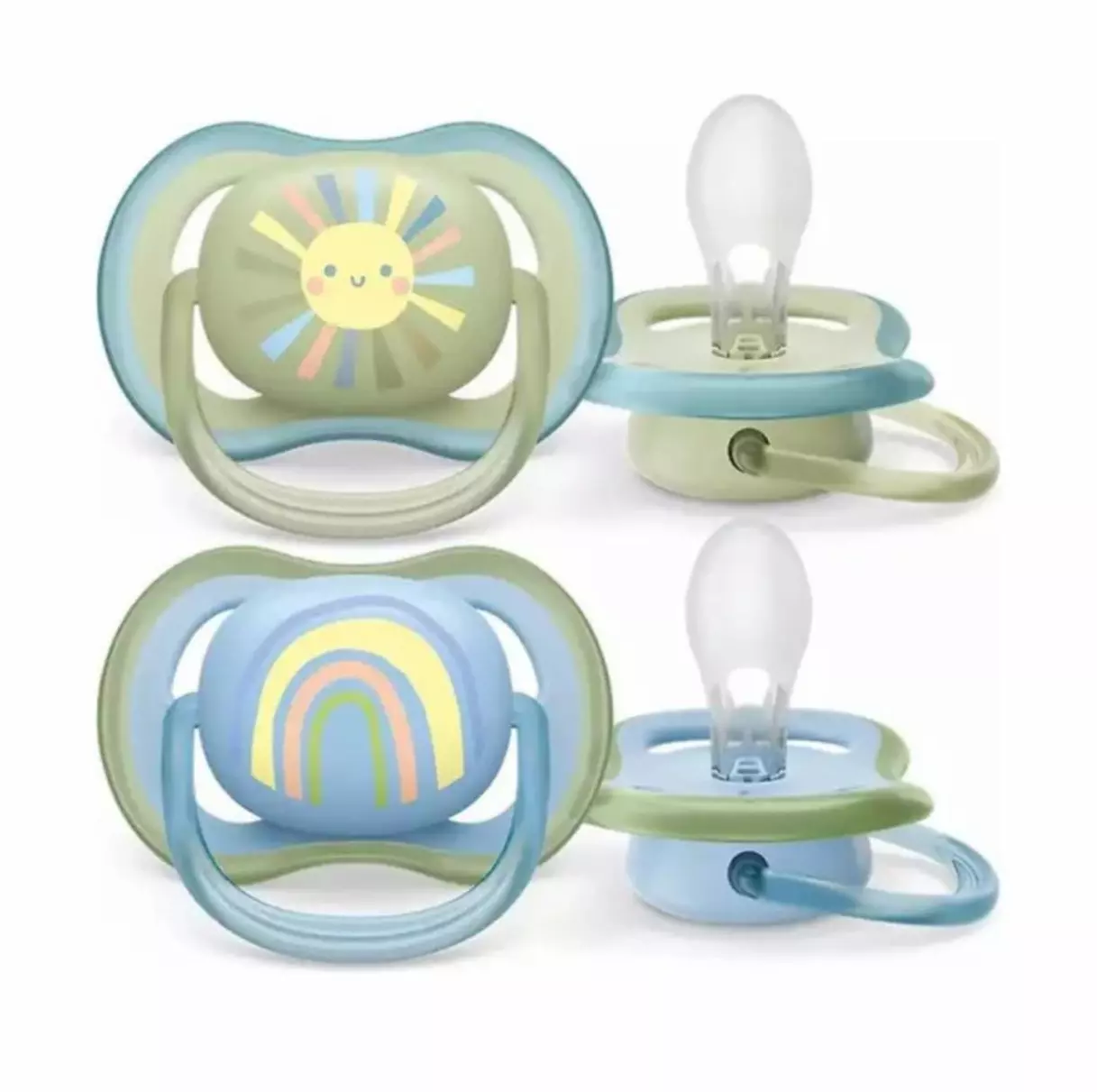 Philips Avent Ultra Air Soother Boy 0-6 months two pack with sun and rainbow designs