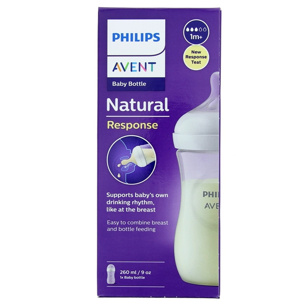 Philips Avent Natural Response 3.0 baby bottle 260ml white packaging box