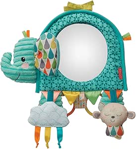 Infantino Gaga Elephant activity mirror with hanging toys and textures
