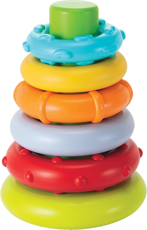 Infantino Rock N Stack Rings stacking toy with coloured rings for six months