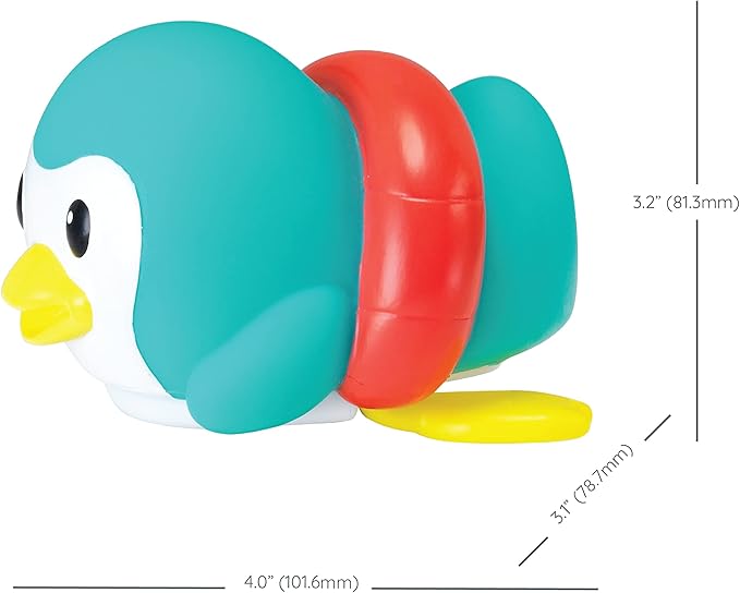 Infantino Kick and Swim Bath Pal Penguin toy turquoise and red