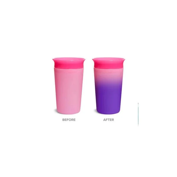 Munchkin Miracle 360 pink trainer cup with colour-changing technology for ages 12 months plus