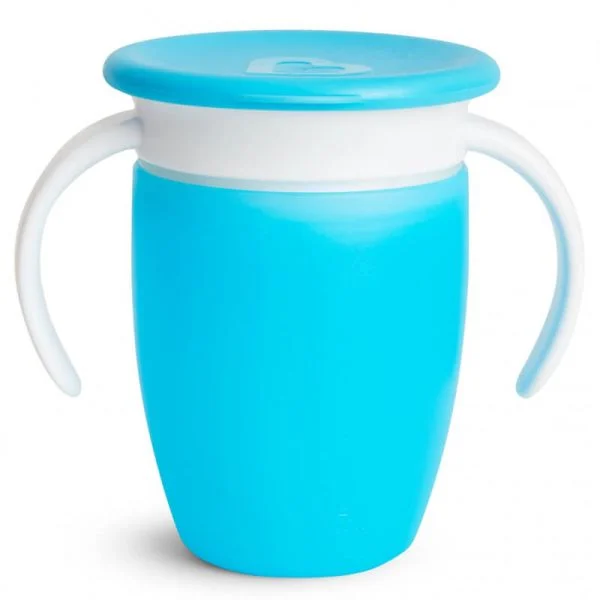 Munchkin Miracle 360 Degree Trainer Cup 7oz blue with lid and handles