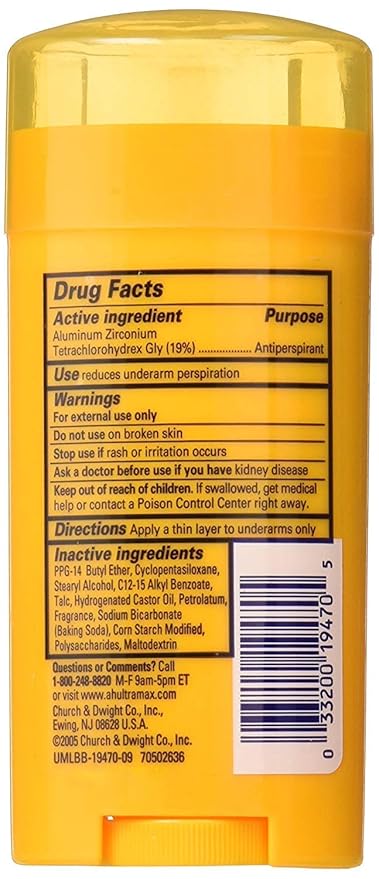 Arm And Hammer Ultramax Powder Fresh invisible solid deodorant antiperspirant 2.6oz