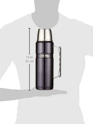 Thermos Stainless King Flask 1.2L midnight blue with handle