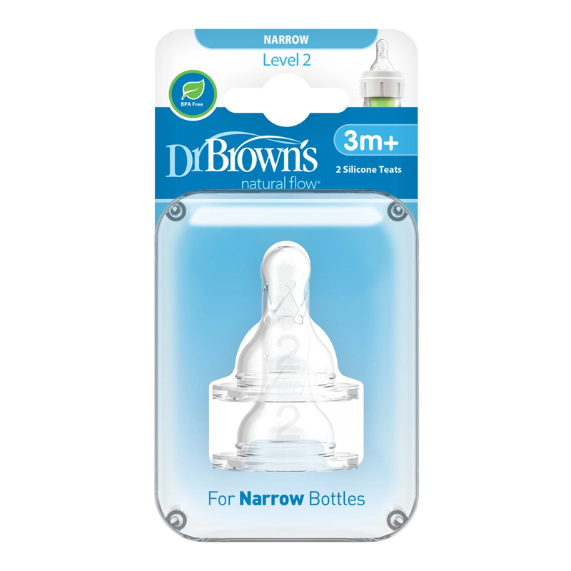 Dr. Brown's Natural Flow / Options+ Level 2 Narrow Neck Silicone Teats (3m+, 2 Pack). — photo 3