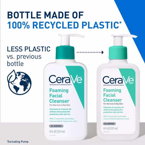 CeraVe Foaming Facial Cleanser for Oily Skin, Hyaluronic Acid, Ceramides, Niacinamide, Fragrance Free, Oil Control Face Wash, 8 fl oz — photo 2