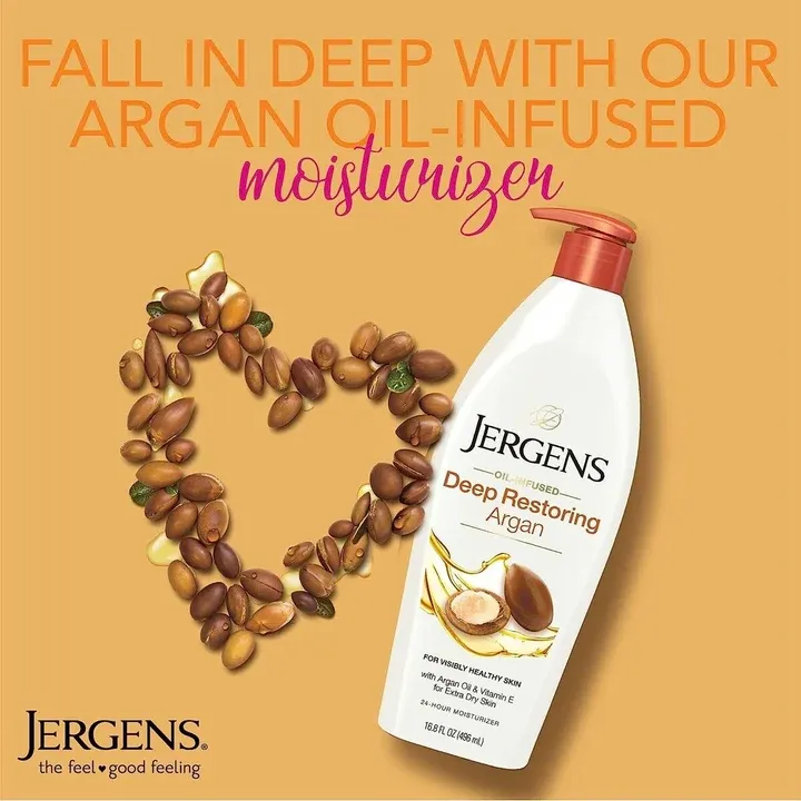 Jergens Deep Restoring Argan Oil Body Lotion (16.8 Fl Oz / 496ml). — photo 3
