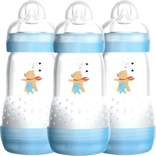 Mam easy start anti colic bottle pink 260ml 3pk blue 1
